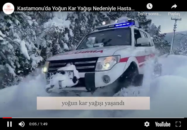 Kastamonu'da Yoğun Kar Yağışı Nedeniyle Hastalara Paletli Ambulans İle UMKE Timi Ulaşıyor